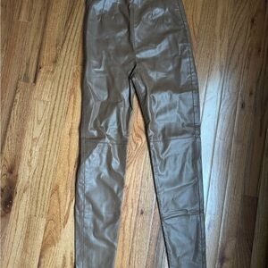 Zara Brown Leather Leggings
